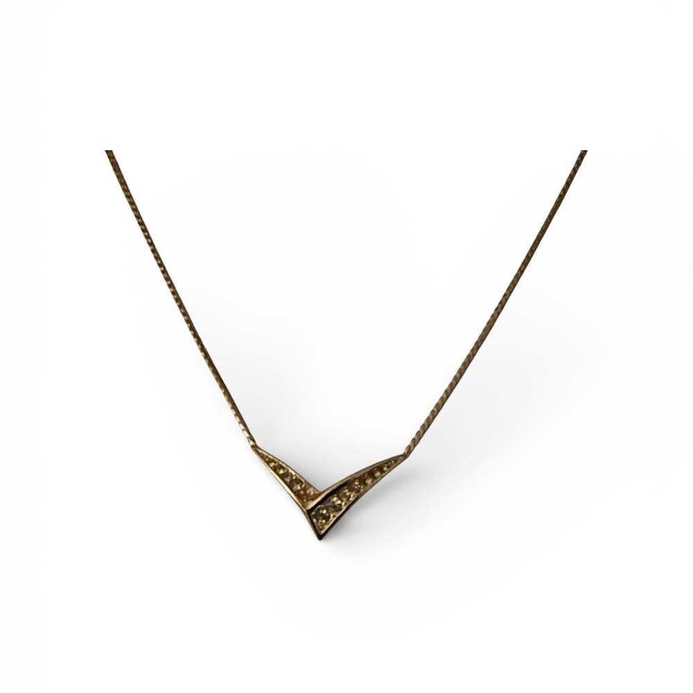 Dior Gold Necklace with V-Shaped Pendant